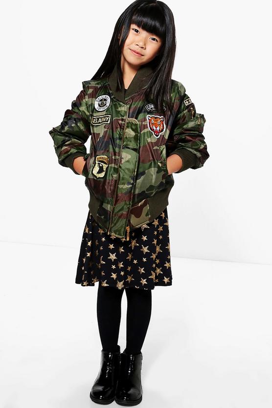 Girls MA1 Badged Bomber Jacket